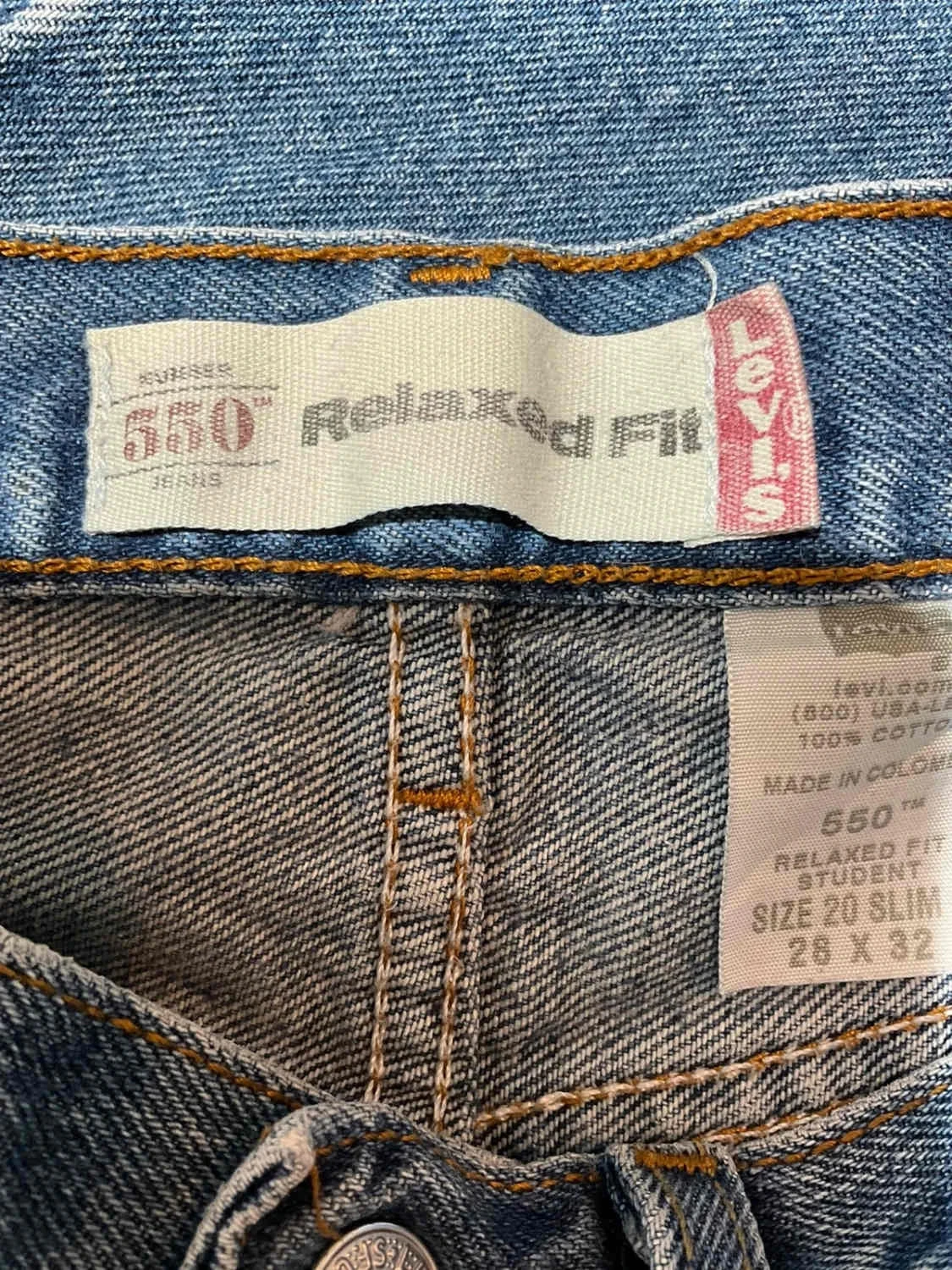 Jean Levi's 550 Relaxed Fit Unisexe W28 L32 Vintage 100% Coton Bleu délavé – photo 10